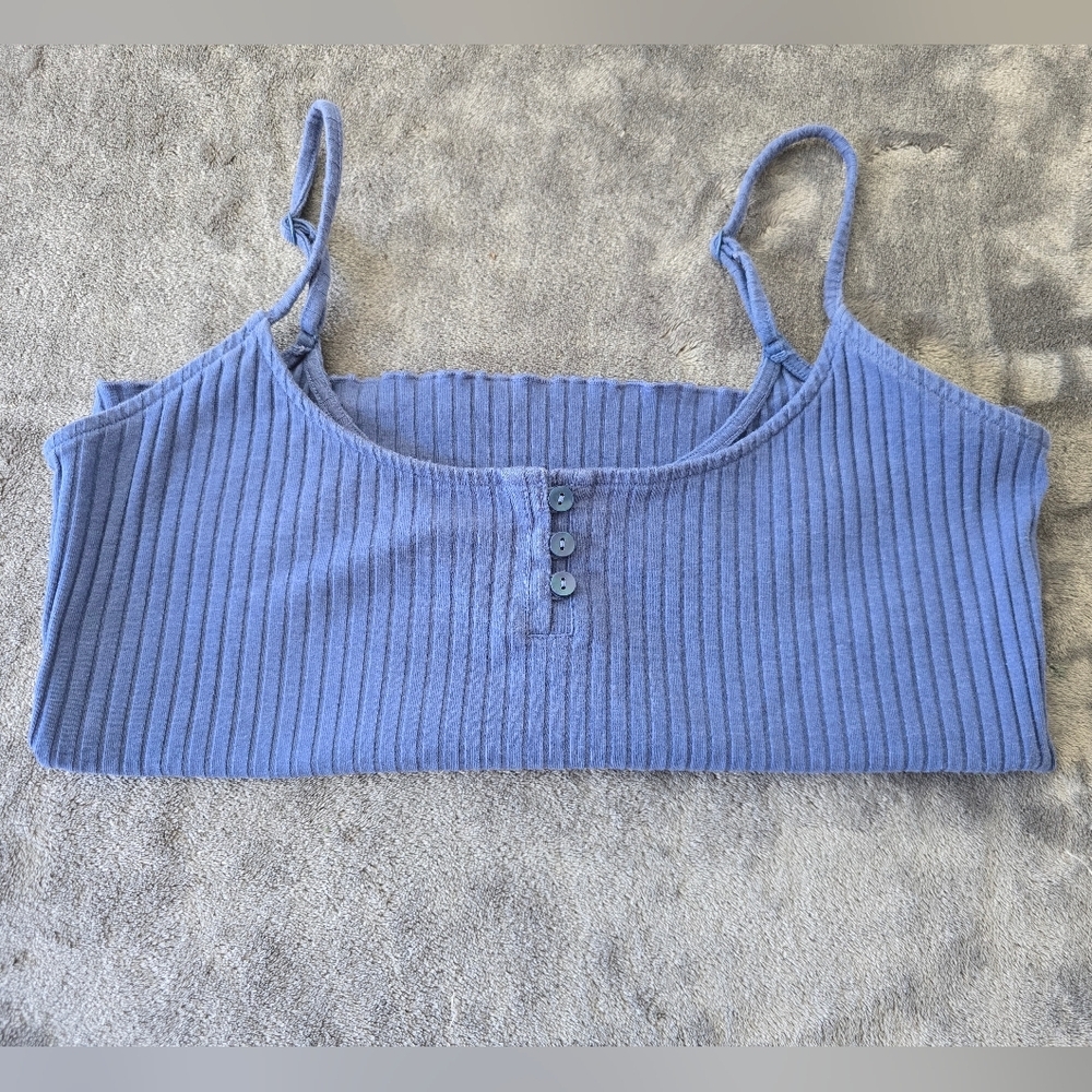 American Eagle Ribbed Cropped Tank Top Size Large